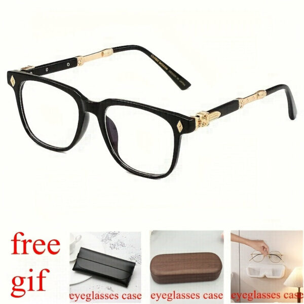Four-piece Set Men's And Women's Glasses, Vintage Square Frame Blue Light Blocking Glasses, TAC Lens, PC Frame, Ideal for Climbing, Fishing, Running, Decorative Glasses with Cleaning Cloth Fashion Glasses Cat Eye Fashion High-end Fashion Glasses 1 - Image 5