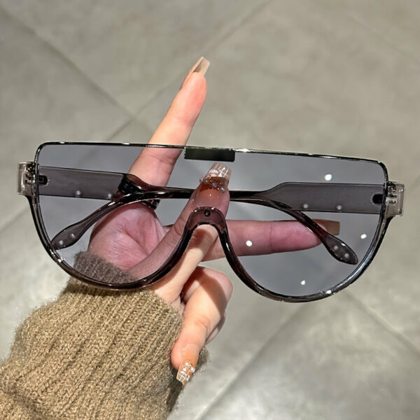 Unisex Fashionable Oversized Semi-Circular Sunglasses - Anti-Glare Sun Shades Perfect for Hiking, Beach Vacations, and Everyday Outdoor Activities; Durable Design and Style - Image 8