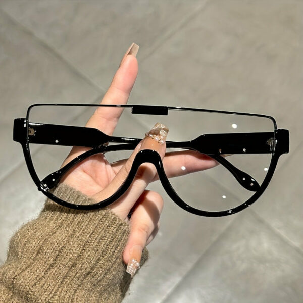 Unisex Fashionable Oversized Semi-Circular Sunglasses - Anti-Glare Sun Shades Perfect for Hiking, Beach Vacations, and Everyday Outdoor Activities; Durable Design and Style