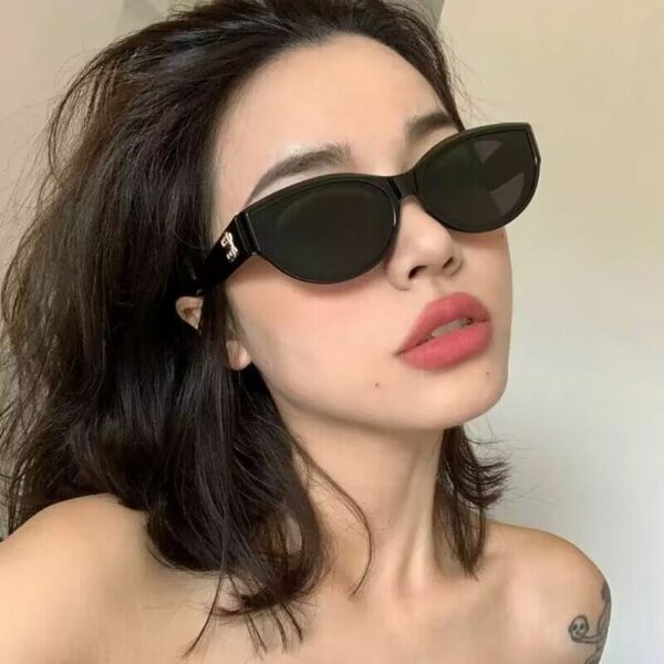 1 PC Korean Style Oval Cat Eye SunglassesSmall Frame Sunglasses UV Protection And Sun Protection Sunglasses - Image 5