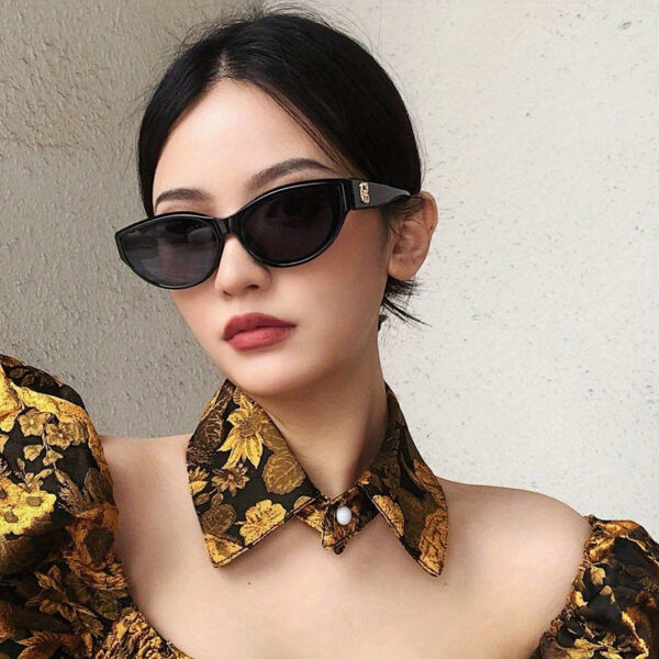1 PC Korean Style Oval Cat Eye SunglassesSmall Frame Sunglasses UV Protection And Sun Protection Sunglasses - Image 6