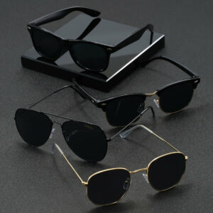 4 Pairs Men's Black Beige Irregular Oval Street Classic Casual Fashion Glasses, Suitable for Daily Commuter and Business Use