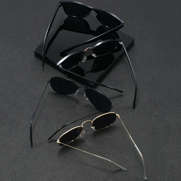 4 Pairs Men's Black Beige Irregular Oval Street Classic Casual Fashion Glasses, Suitable for Daily Commuter and Business Use - Image 4