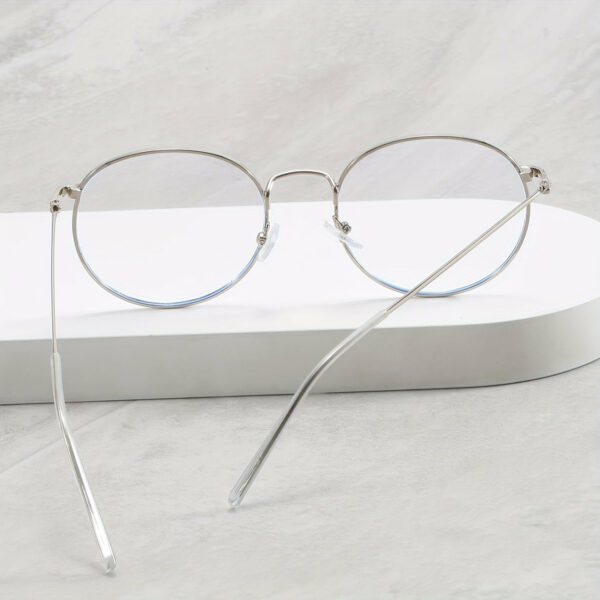 1 Bohemian Style Blue Light Blocking Glasses - Anti-Glare Clear Lens for Computer & Phone Use, Full-Rim Metal Frame, Oval Shape with Cleaning Cloth Included, Phone Protection Glasses|Trendy Eyeglasses|Durable Eyewear - Image 5