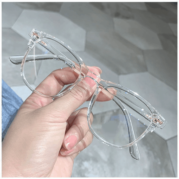 1pc Trendy Unisex Blue Light Blocking Glasses - Transparent Square Frame, Anti-Glare for Computer, TV, Phone & Gaming, Eye Fatigue, Stylish Korean Design for Men & Women - Image 2