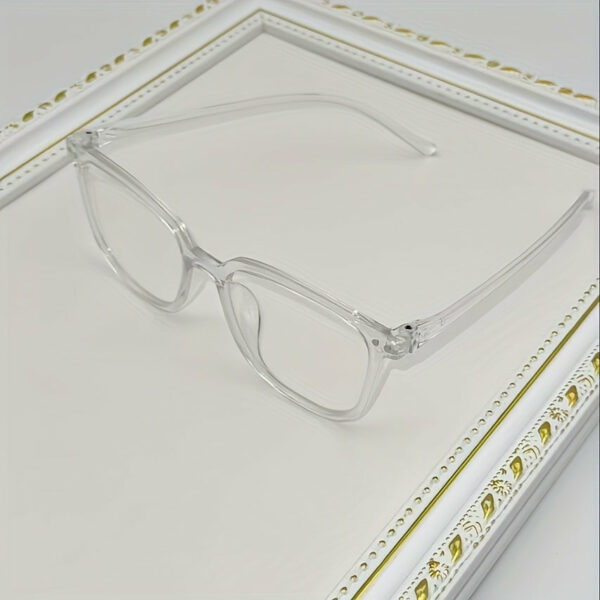 Visually Comfortable, Cyberpunk Style Square Blue Blocking Glasses - Oval Full Frame, Lightweight PC Material, Suitable for Use On Computers, Televisions, And Mobile Phones - Image 7