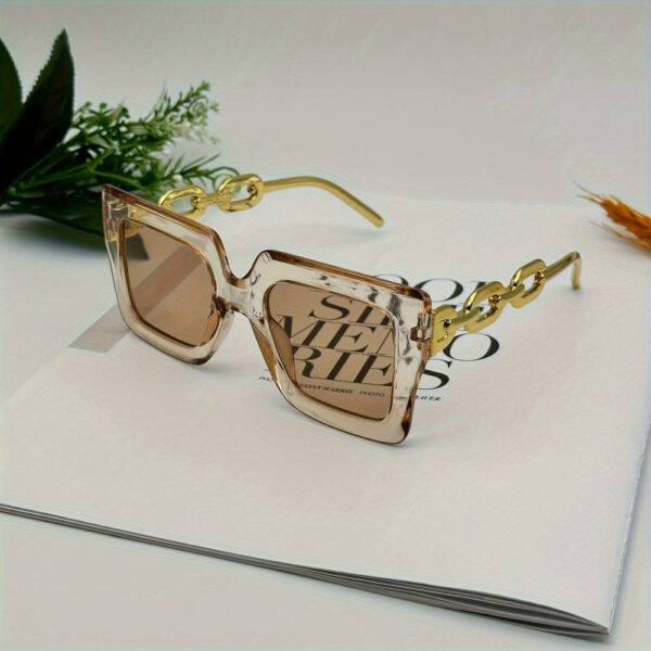 [Trendy Oversized Glasses] Trendy Oversized Square Frame Women's Driving Glasses - Fashionable Blue Light Glasses for Woman - Image 4