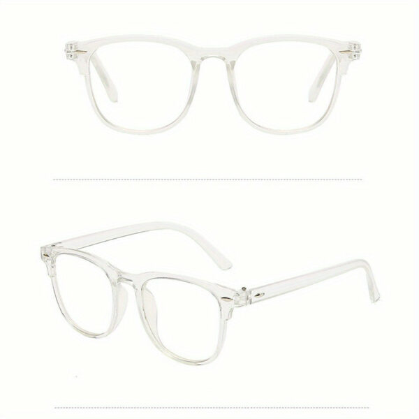 1pc Trendy Unisex Blue Light Blocking Glasses - Transparent Square Frame, Anti-Glare for Computer, TV, Phone & Gaming, Eye Fatigue, Stylish Korean Design for Men & Women - Image 3