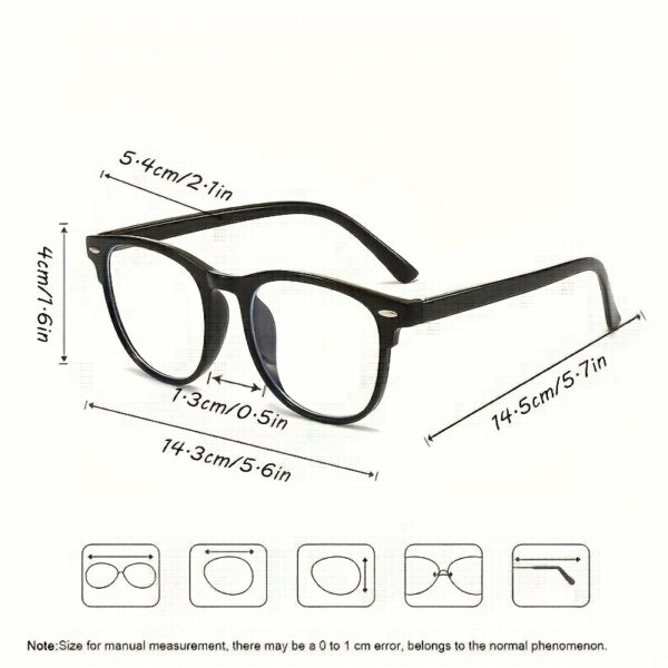 Visually Comfortable, Cyberpunk Style Square Blue Blocking Glasses - Oval Full Frame, Lightweight PC Material, Suitable for Use On Computers, Televisions, And Mobile Phones - Image 5