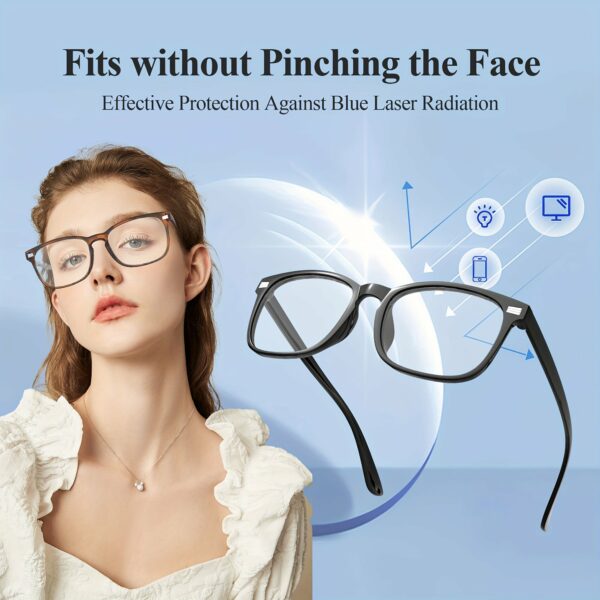 2pcs Blue Light Blocking Glasses for Computer, TV & Gaming - Stylish Black & Brown Tortoiseshell Rim Design, Full-Rim Protection, Comfortable Fit, Includes Cleaning Cloth - Image 4