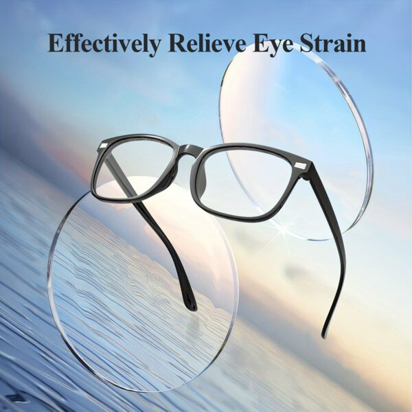 2pcs Blue Light Blocking Glasses for Computer, TV & Gaming - Stylish Black & Brown Tortoiseshell Rim Design, Full-Rim Protection, Comfortable Fit, Includes Cleaning Cloth - Image 2