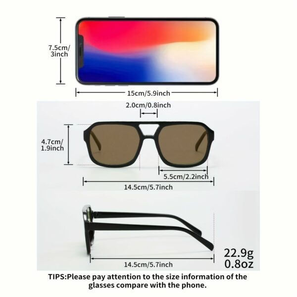 Women's Shield-Style Oversized Plastic Frame Fashion Glasses - Fashionable Decorative Glasses with Lightweight Design for Casual & Formal Outfits, Stylish Accessory | No Lens Accessories - Image 6