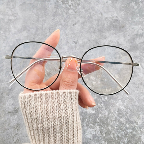 1 Bohemian Style Blue Light Blocking Glasses - Anti-Glare Clear Lens for Computer & Phone Use, Full-Rim Metal Frame, Oval Shape with Cleaning Cloth Included, Phone Protection Glasses|Trendy Eyeglasses|Durable Eyewear - Image 7