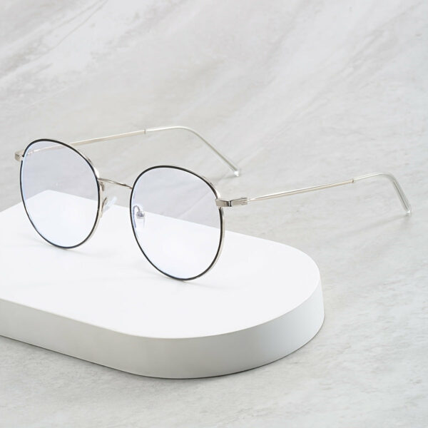 1 Bohemian Style Blue Light Blocking Glasses - Anti-Glare Clear Lens for Computer & Phone Use, Full-Rim Metal Frame, Oval Shape with Cleaning Cloth Included, Phone Protection Glasses|Trendy Eyeglasses|Durable Eyewear - Image 4