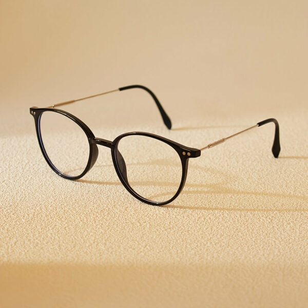 Stylish Millennial ultra-light material metal round frame blue blocking glasses for both men and women, ideal for Casual Attire and gift selection - Image 3
