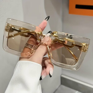 [Trendy Oversized Glasses] Trendy Oversized Square Frame Women's Driving Glasses - Fashionable Blue Light Glasses for Woman