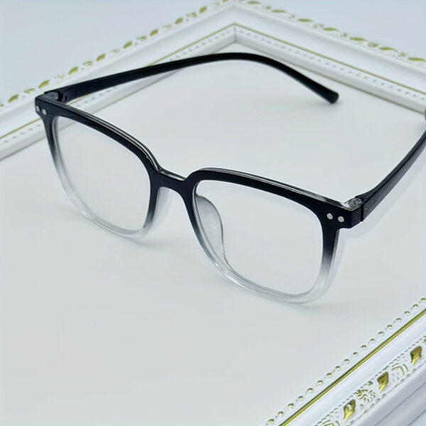 Visually Comfortable, Cyberpunk Style Square Blue Blocking Glasses - Oval Full Frame, Lightweight PC Material, Suitable for Use On Computers, Televisions, And Mobile Phones - Image 2