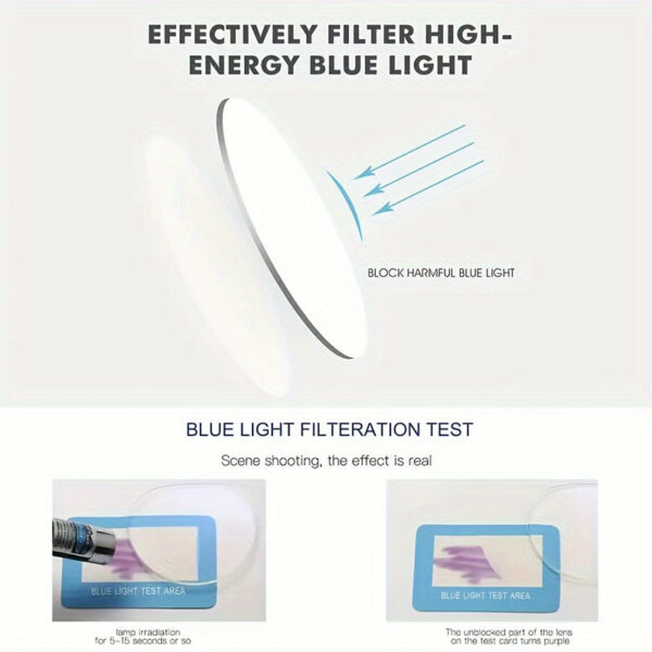 Stylish Millennial ultra-light material metal round frame blue blocking glasses for both men and women, ideal for Casual Attire and gift selection - Image 5