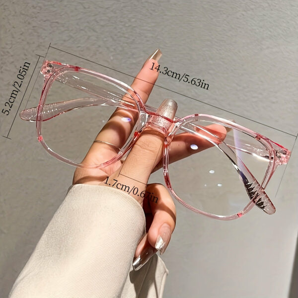 4 Pairs of Light Luxury High-end Multi-Purpose Men's and Women's Models in Multiple Colors, Solid Color Bright Surface Rectangular Large Frame Flat Mirror for Students, Office Workers, Daily Commuting, Traveling and Photography - Image 6