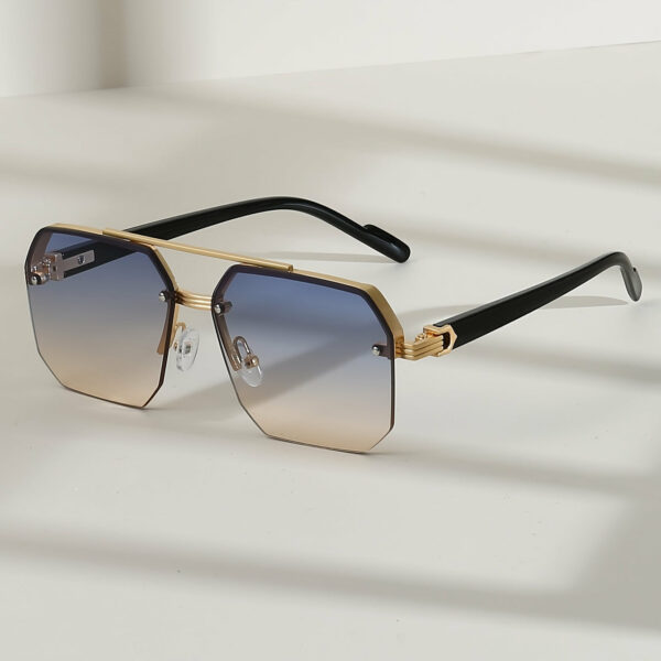 Stylish Men's Square Frame Fashion Glasses with Double Bridge - Anti-Reflective, Metal & Acetate, Perfect for & Casual Attire