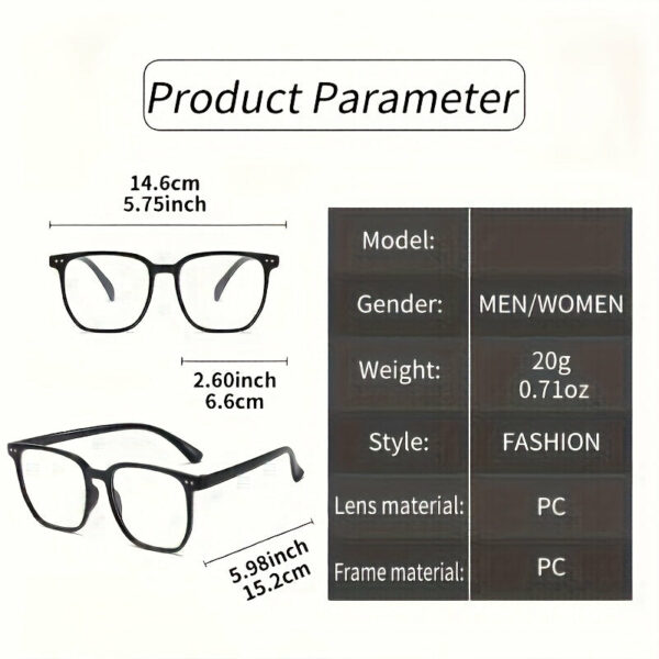 Visually Comfortable, Cyberpunk Style Square Blue Blocking Glasses - Oval Full Frame, Lightweight PC Material, Suitable for Use On Computers, Televisions, And Mobile Phones - Image 4