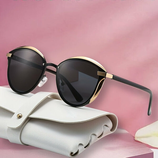 Polarized Cat Eye Glasses for Women - Mirrored Metal Frame, Fashion Sun Shades for Driving, Beach, Travel | Best Gift - Image 2