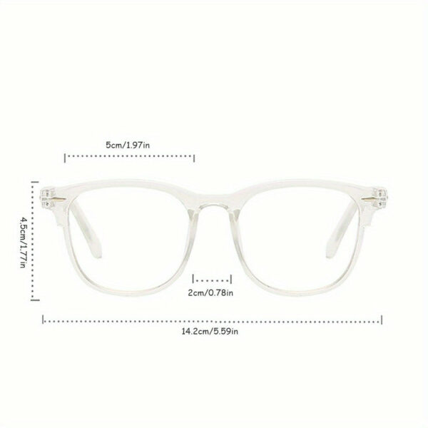 1pc Trendy Unisex Blue Light Blocking Glasses - Transparent Square Frame, Anti-Glare for Computer, TV, Phone & Gaming, Eye Fatigue, Stylish Korean Design for Men & Women - Image 4