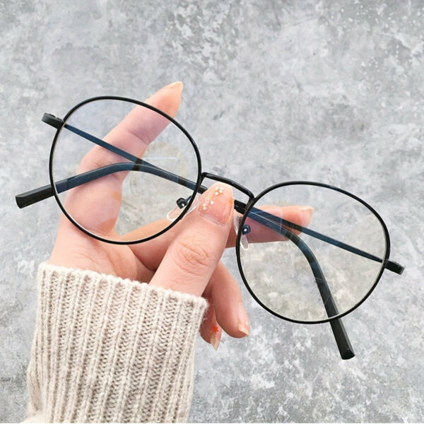 1 Bohemian Style Blue Light Blocking Glasses - Anti-Glare Clear Lens for Computer & Phone Use, Full-Rim Metal Frame, Oval Shape with Cleaning Cloth Included, Phone Protection Glasses|Trendy Eyeglasses|Durable Eyewear