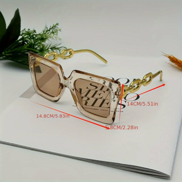 [Trendy Oversized Glasses] Trendy Oversized Square Frame Women's Driving Glasses - Fashionable Blue Light Glasses for Woman - Image 6