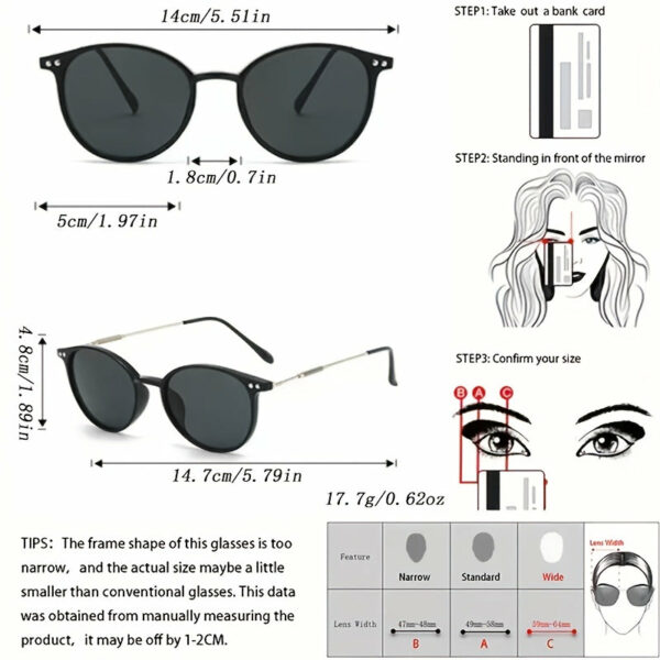 Fashionable Millennium Style Metal Round Frame Glasses - Ultra-Lightweight, Durable PC Lenses, Perfect for Daily Wear & Street Photography, Everyday Fashion Glasses | Round Frame Glasses | Lightweight Frame - Image 5