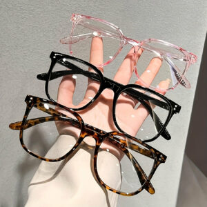 4 Pairs of Light Luxury High-end Multi-Purpose Men's and Women's Models in Multiple Colors, Solid Color Bright Surface Rectangular Large Frame Flat Mirror for Students, Office Workers, Daily Commuting, Traveling and Photography